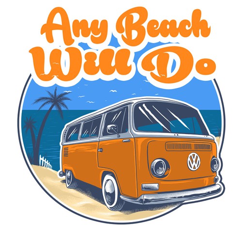 Beach t-shirt with the title 'Create an AWESOME Volkswagen Mens Graphic T-shirt'