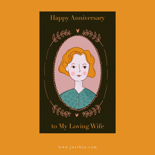 Illustrated design with the title 'Hand-Drawn Illustration for Greeting Cards'