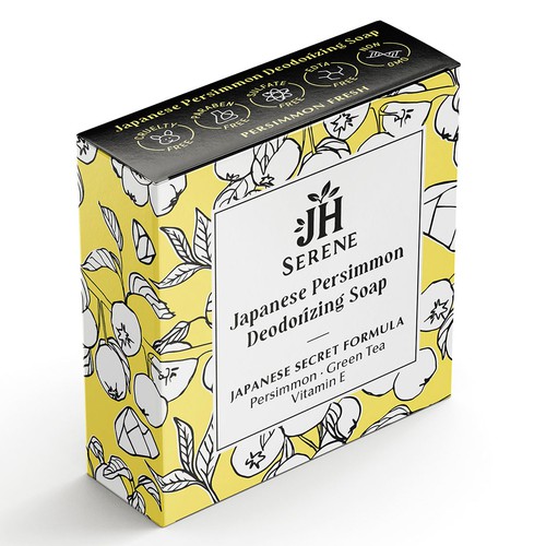Soap packaging with the title 'Packaging design'