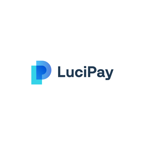Overlay logo with the title 'Modern logo concept for LuciPay'