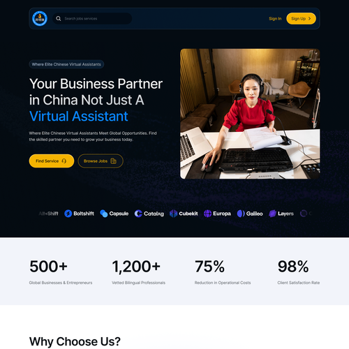 Support design with the title 'ChinaVA'