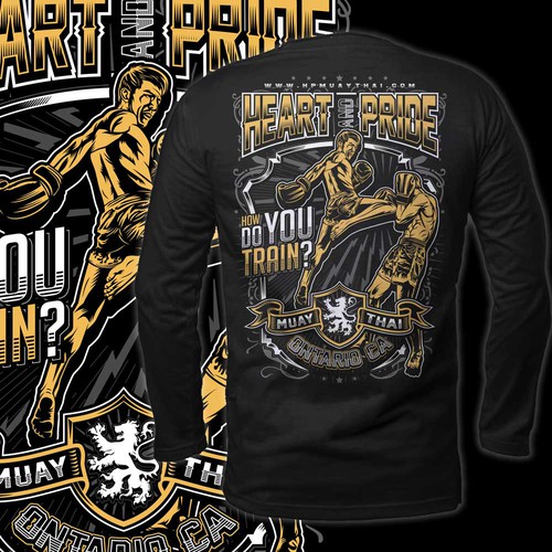 MMA t-shirt with the title 'heart and pride muaythai'