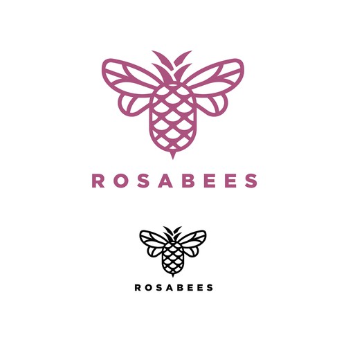 Cake brand with the title 'Rosabees Cake Bakery and Cafe Logo'