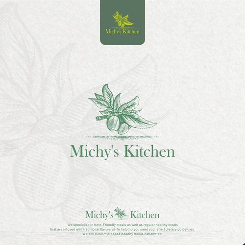 Etching design with the title 'Michy's Kitchen'
