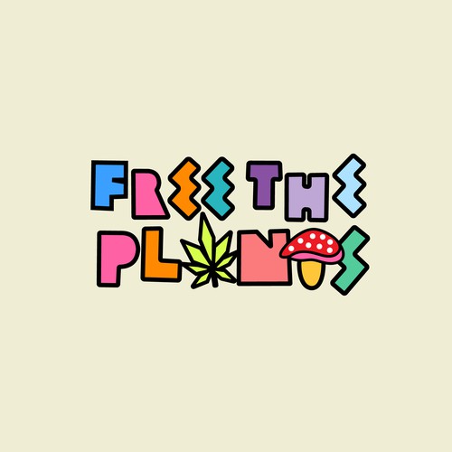 Bright color design with the title 'Free The Plants Campaign '