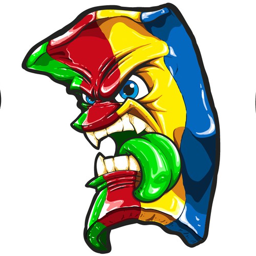 Fruit artwork with the title 'Angry Fruits'