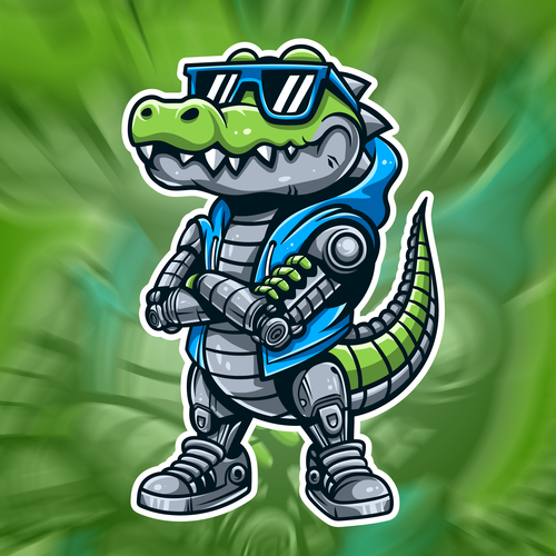 Robotics design with the title 'Mascot logo Swampbots Robotics'