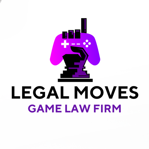 Joystick design with the title 'Game Law Firm'