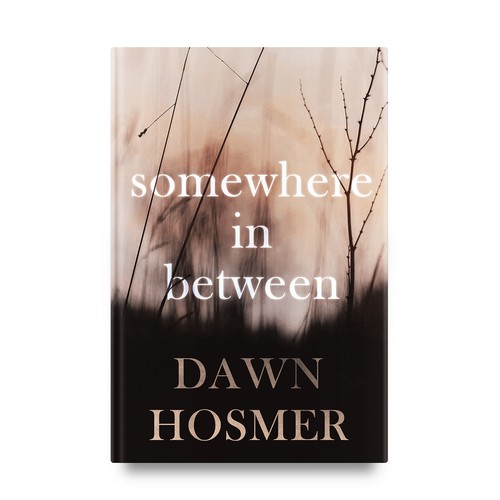 Psychological thriller book cover with the title 'Book cover for "Somewhere in Between"'