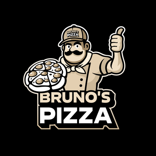 Cap design with the title 'Bold Mascot Logo for Pizzeria'