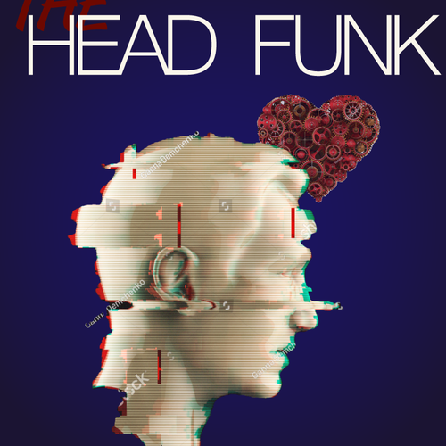 Glitch design with the title 'PODCAST POSTER | EMOTIONAL FITNESS FOR YOUNG MEN '