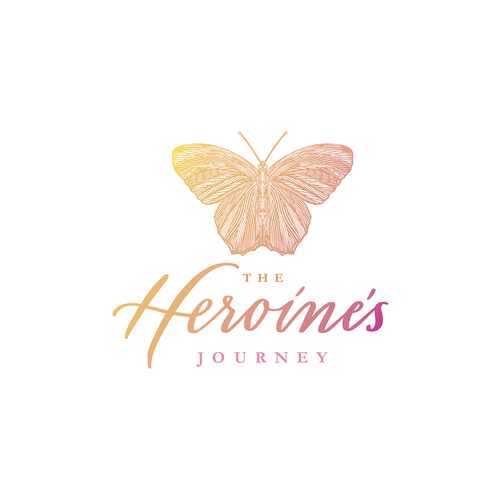 Hand-lettered logo with the title 'The Heroine’s Journey'