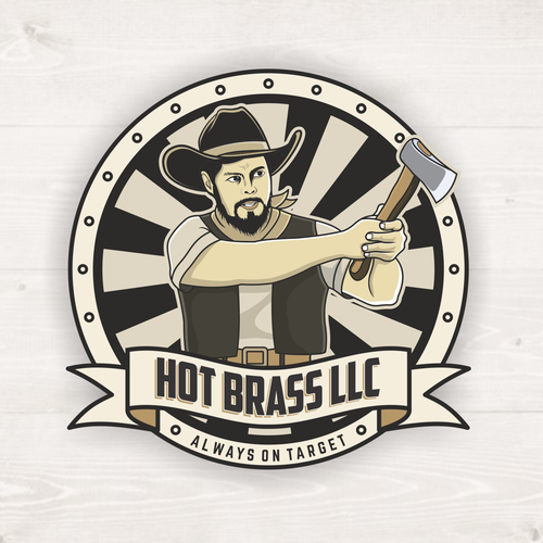 Axe design with the title 'Vintage logo for HOT BRASS LLC'