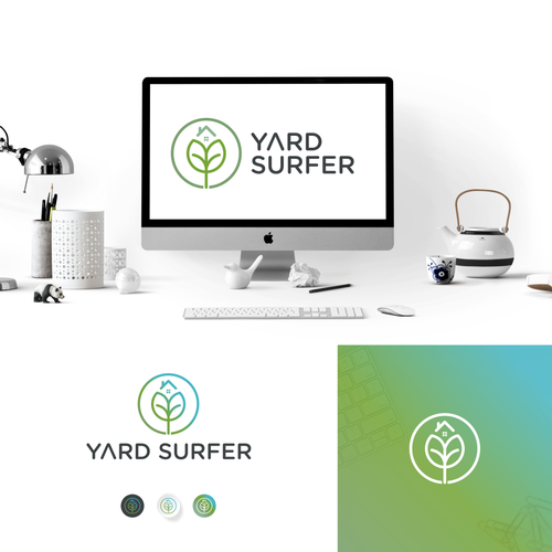 Gardening logo with the title 'Design for Lawn and Gardening'