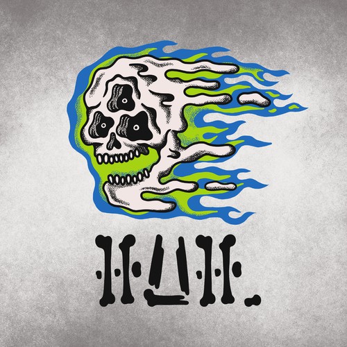 Skull t-shirt with the title 'Skull Head Skateboard and Surf Tees Design'