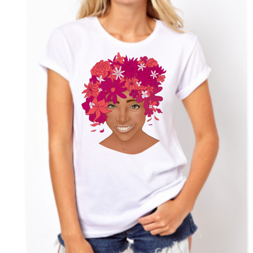 Floral t-shirt with the title 'Illustration for graphic tee'