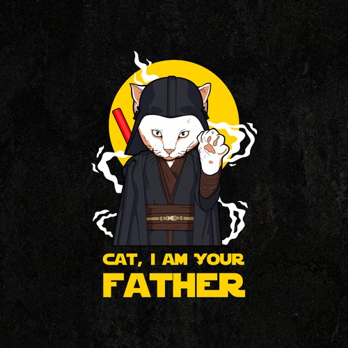 Star Wars artwork with the title 'Cat, I am Your Father'
