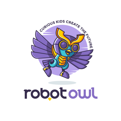 Toy logo with the title 'Robot Owl'