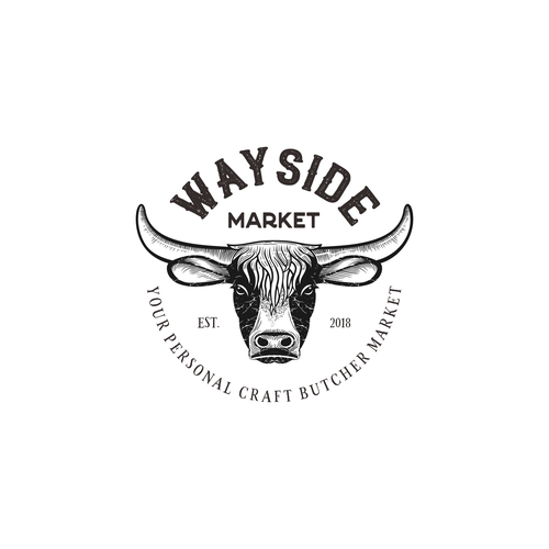 Vintage modern design with the title 'wayside market'