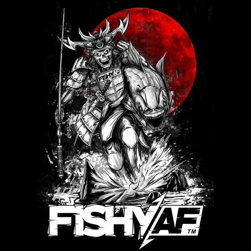 Fishing t-shirt with the title 'Samurai Fishing T-Shirt'