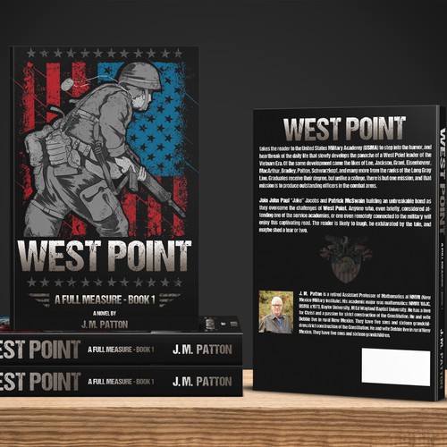 Warrior book cover with the title 'Cover for a veteran's book novel'