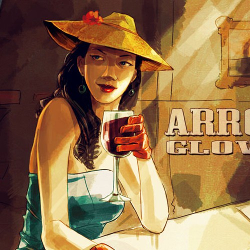 Digital artwork with the title 'A Girl In A Bar'