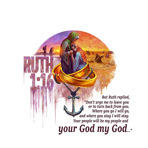 Bible design with the title 'ilustración para franela'