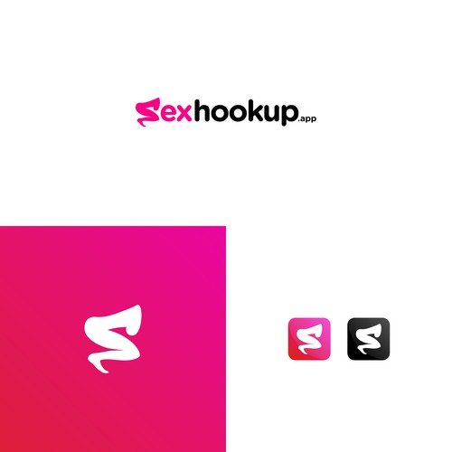 Romantic logo with the title 'New dating web app logo, sexhookup.app'