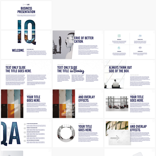 Education design with the title 'Educational company presentation'