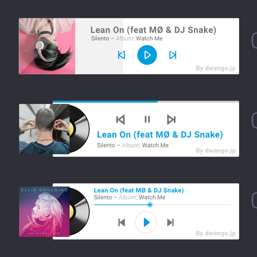 Controller design with the title 'music controller notification widget'