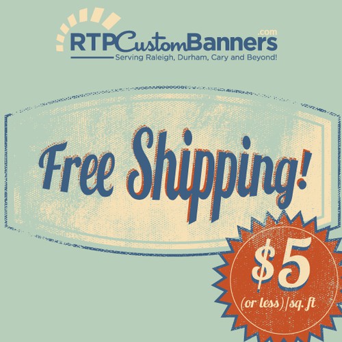 Shipping design with the title 'Need a Vintage/Retro Poster designed for an online banner business.'