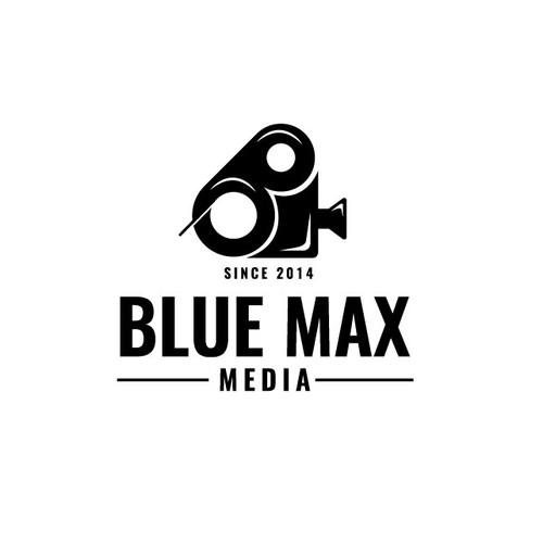 Video production logo with the title 'Blue Max Media'