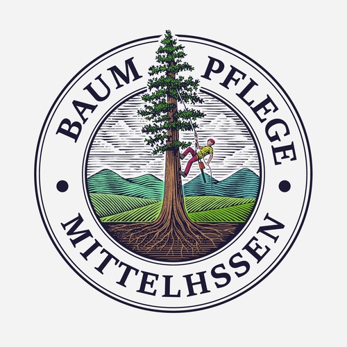 Engraving logo with the title 'Logo for Baumpflege Mittelhssen.'