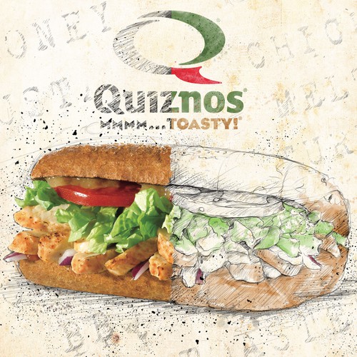 Sandwich illustration with the title 'Quiznos contest'
