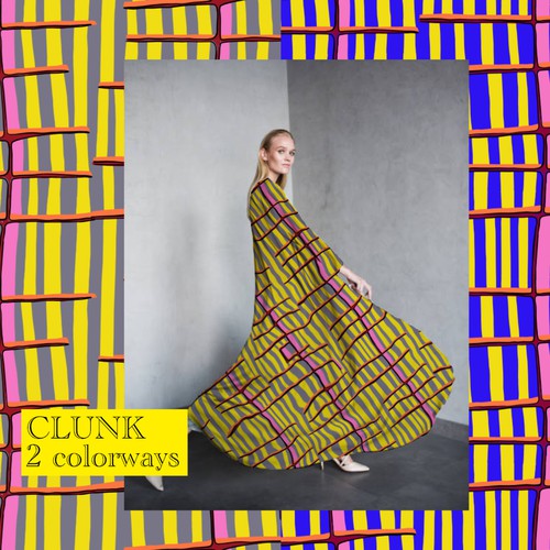 Fabric design artwork with the title 'Textile print design'