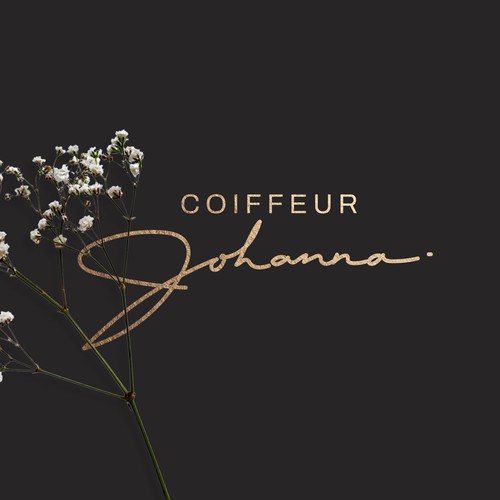 Hair salon design with the title 'Signature style logo with a custom handwritten typography for a hairstylist'