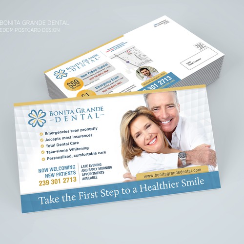 Inviting design with the title 'EDDM Postcard Design for Bonita Grande Dental'