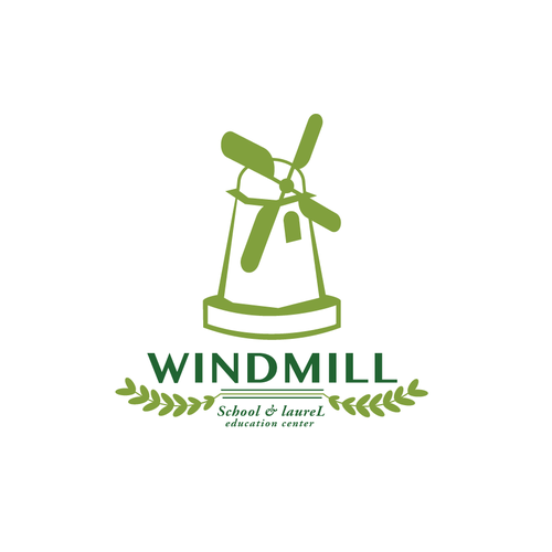 Whimsical brand with the title 'Logo Design for Windmill School in Portola Valley (Pre-school)'