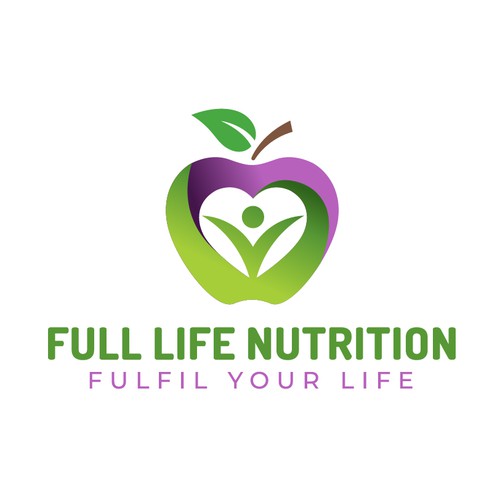 Human figure logo with the title 'Apple, Heart & Human Wellness Logo'