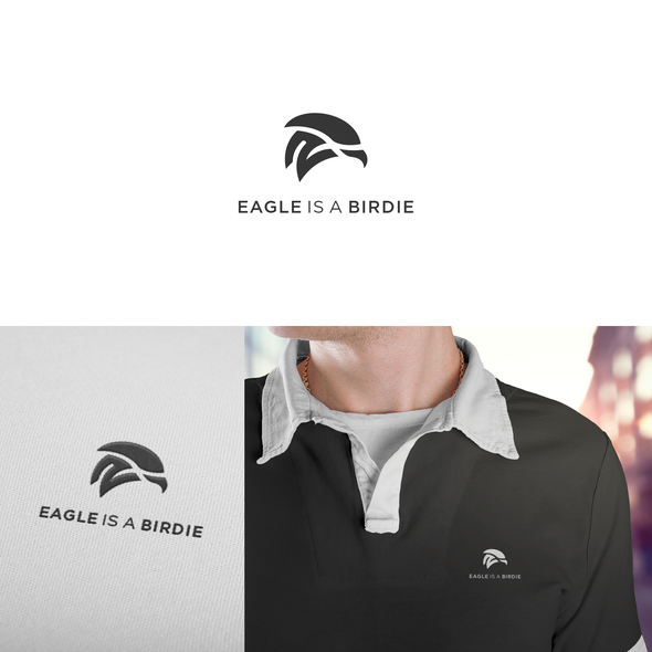 Eagle head logo with the title 'logo concept for EAGLE IS A BIRDIE'