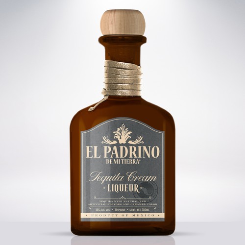 Tequila label with the title 'Tequila liquer label design'