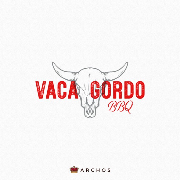 Cow head logo with the title 'Vaca Gordo BBQ'
