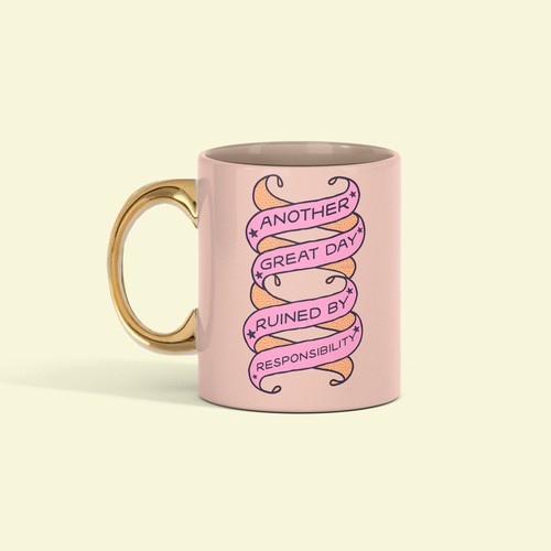 Ribbon design with the title 'Mug Design'