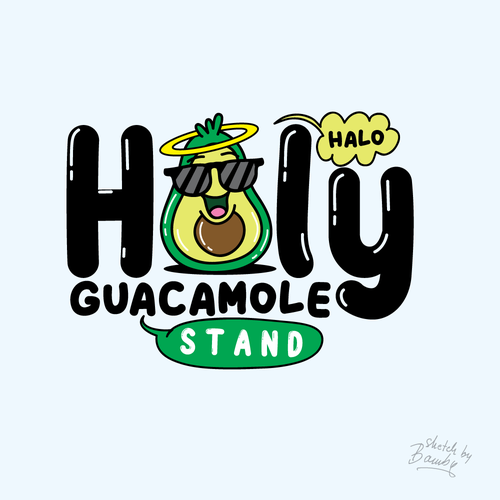 Pen design with the title 'avocado mascot logo'