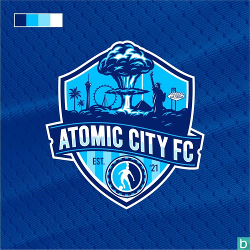Football design with the title 'Atomic City Fc'