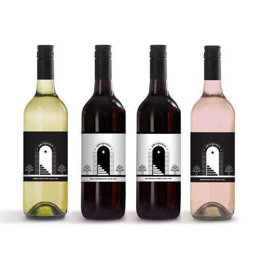 Marble design with the title 'Italian wine "Arcangelo" label design'