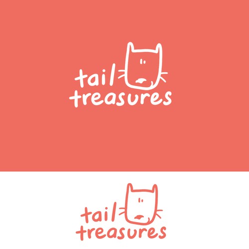 Pet care logo with the title 'Tail Treasures'