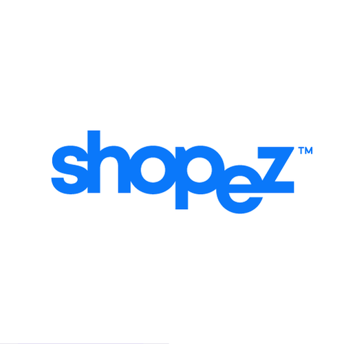 Ecommerce logo with the title 'Logo proposal for shopez.'