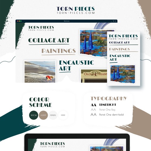 Art and design website with the title 'Torn Pieces Wix Website Design'