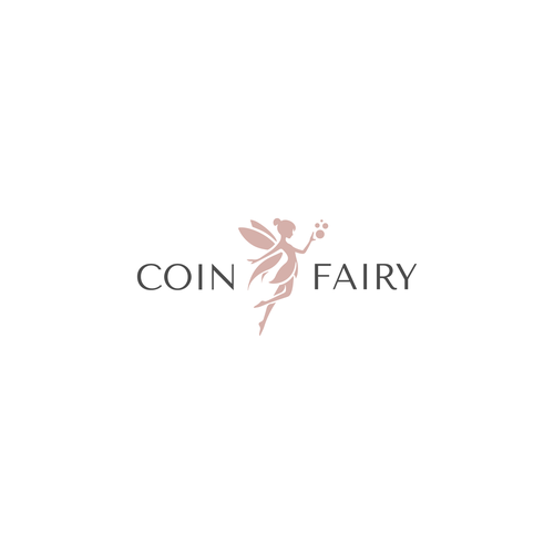 Elf logo with the title 'A simple logo with a fairy and coins needed for a children's product startup'